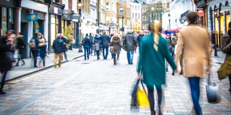 Shopper numbers still almost 30% below pre-pandemic levels